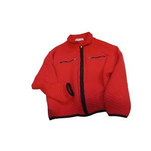 Pacer Petite Womans Full-Zip Quilted Jacket/Sweater PL Red